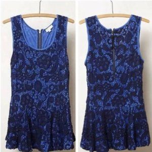 Anthro Meadow Rue Lace Emilia Top Blue S
